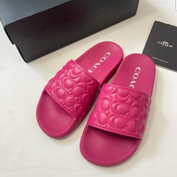 COACH ULI QUILTED SPORT SLIDES SANDALS IN HYACINTH SZ 5 - Picture 6 of 11